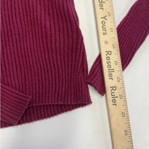 Derek Lam Sweater Womens Small Red‎ Henley Ribbed Knit Stretch V Neck - Picture 6 of 9